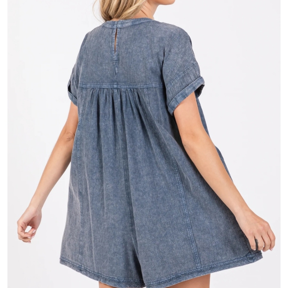 Hudson Gray Blue Cuff Sleeve Shorts Romper Size Large-NWT - Picture 2 of 7